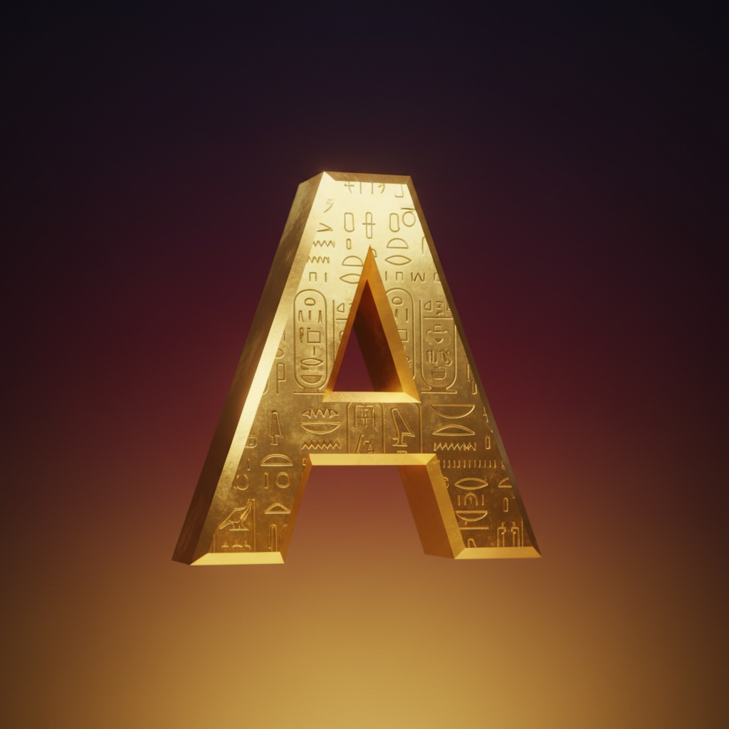 A Symbol - goldener 3D-Buchstabe